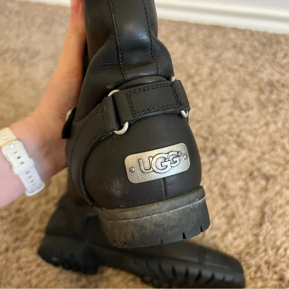 Ugg Gershwin Women's Waterproof Moto Boots in Black & Silver